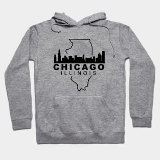 Chicago Illinois City Skyline Bold Hoodie